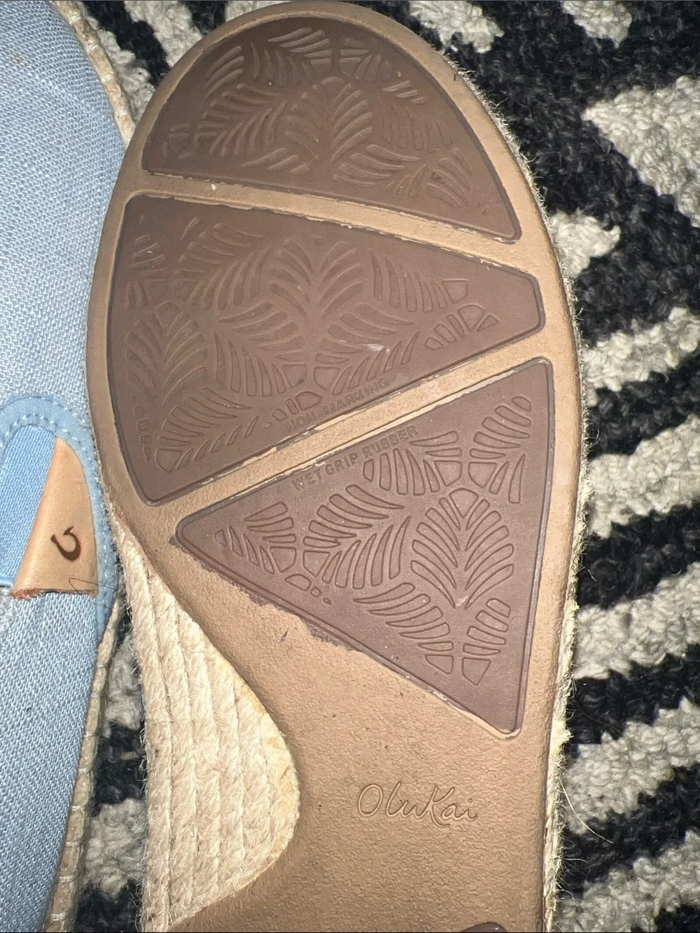 OluKai Light Blue Canvas Slip-On Espadrilles for Men